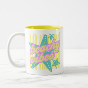 Taza Bicolor Conchas de playa caprichosas