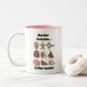 Taza Bicolor Conchas Marinas Duras Por Fuera Suaves Por Dentro