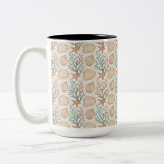 Taza Bicolor Conchas y Coral