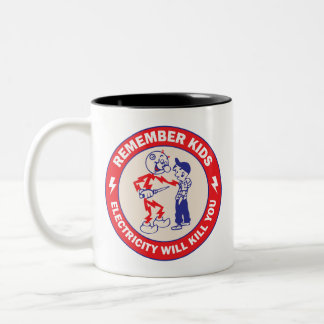 Taza Bicolor Conciencia de seguridad para niños, la electricida
