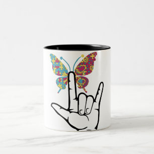 Taza Bicolor Conciencia del Autismo Mariposa Autismo Autista