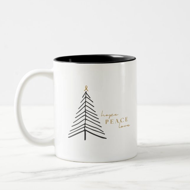 Taza Bicolor conciencia del cáncer. Navidades Holiday Mugs (Izquierda)
