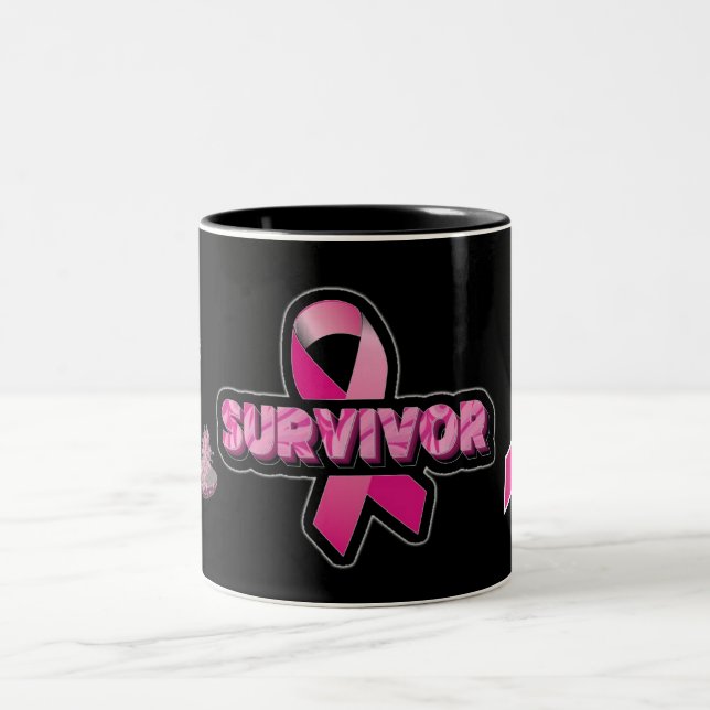 Taza Bicolor Conciencia sobre el cáncer de mama (Centro)