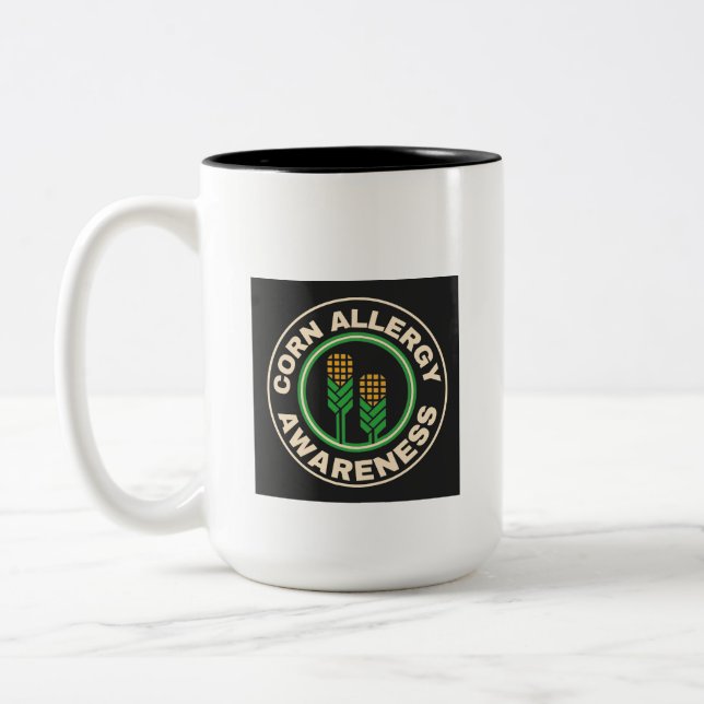 Taza Bicolor Conciencia sobre la alergia al maíz (Izquierda)