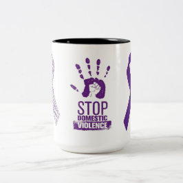 Taza Bicolor Concienciación sobre la violencia doméstica