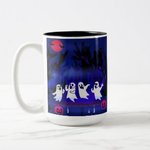 Taza Bicolor Concurso de canto fantasma en el embrujado cemente