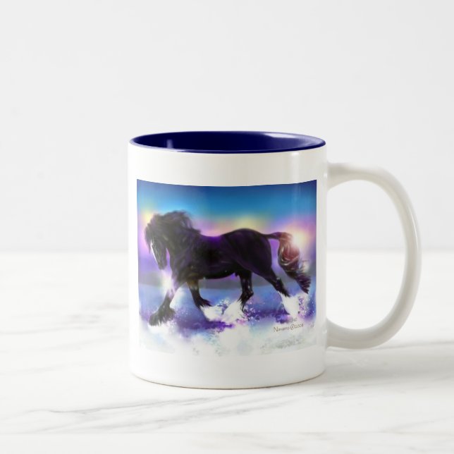 Taza Bicolor Condado negro del pie (Derecha)