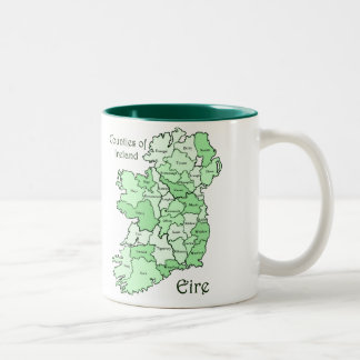 Taza Bicolor Condados del mapa de Irlanda