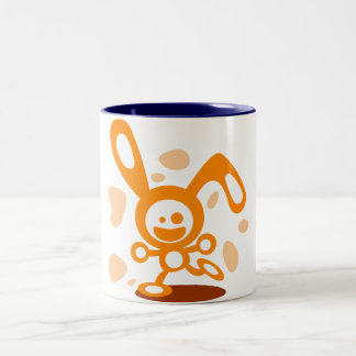 Taza Bicolor Conejito feliz (naranja)
