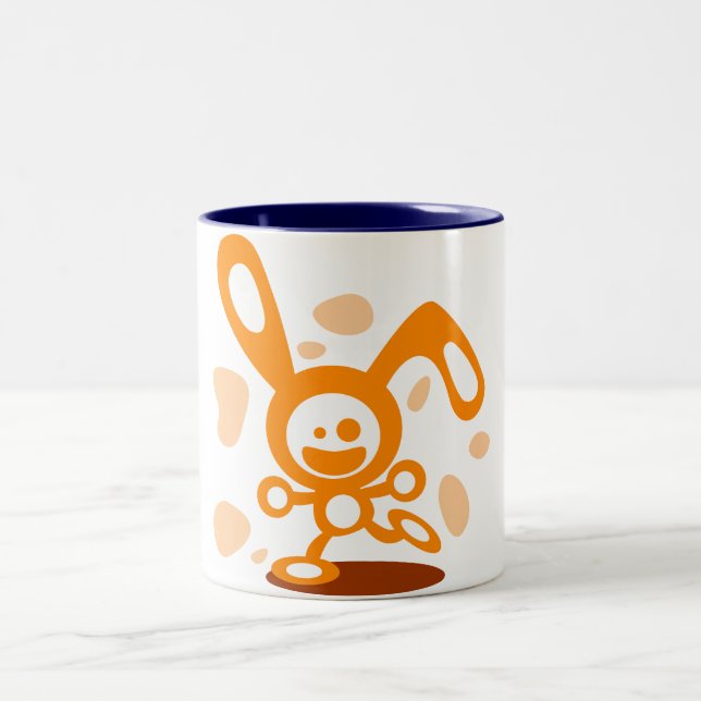 Taza Bicolor Conejito feliz (naranja) (Centro)