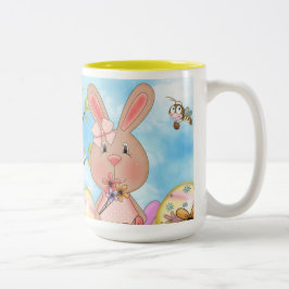 Taza Bicolor Conejitos de Pascua adorables