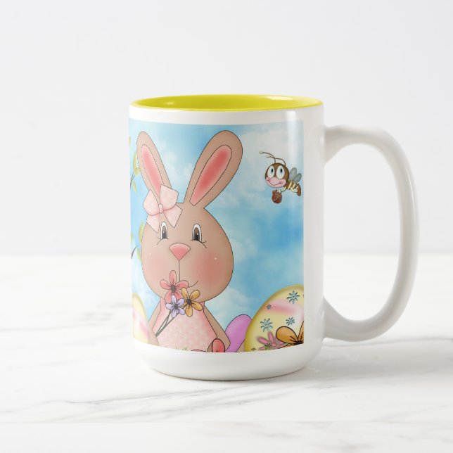 Taza Bicolor Conejitos de Pascua adorables (Derecha)