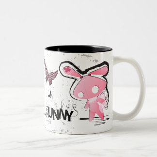 Taza Bicolor Conejitos del rosa del emo de Kawaii