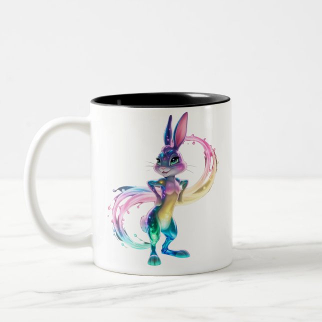 Taza Bicolor Conejo Adorable (Izquierda)