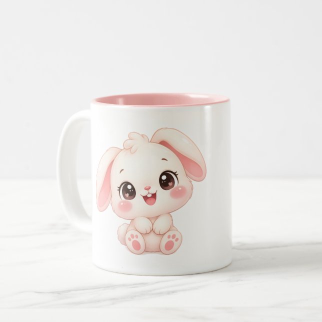 Taza Bicolor Conejo Bebé Dormilón (Anverso izquierdo)
