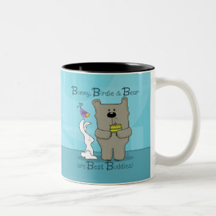 Taza Bicolor Conejo, Birdie y Bear - Los mejores amigos