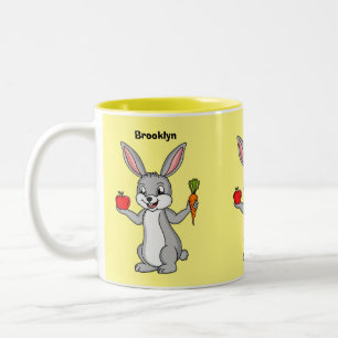 Taza Bicolor Conejo de conejo con verduras personalizado
