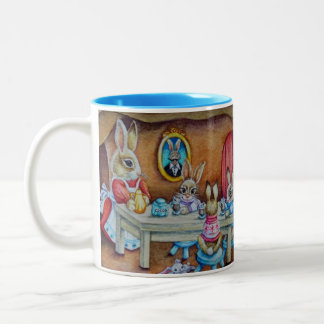 Taza Bicolor Conejo de conejo de conejo de agua caliente rotura