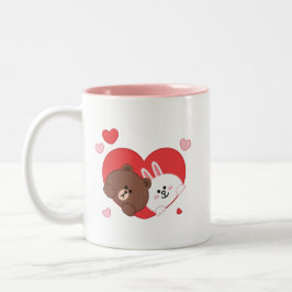 Taza Bicolor Conejo de oso marrón