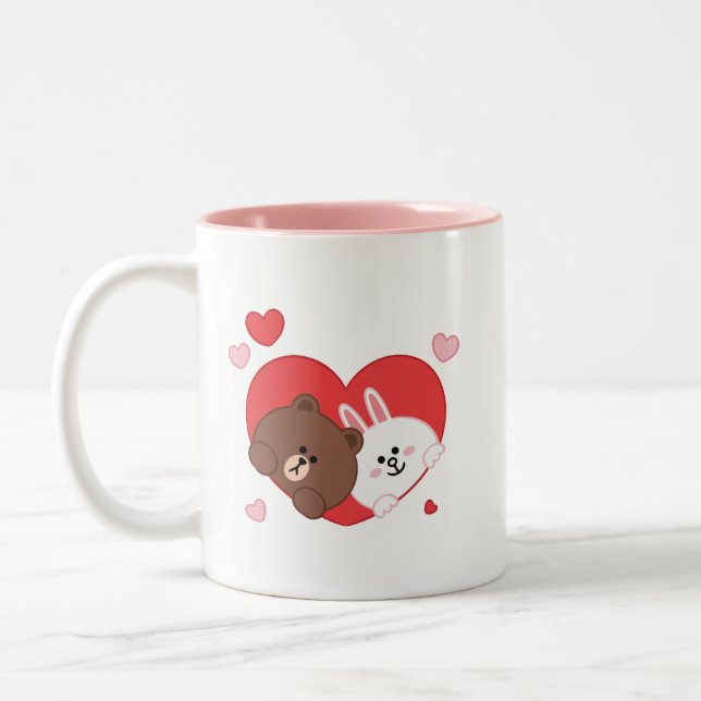 Taza Bicolor Conejo de oso marrón (Izquierda)