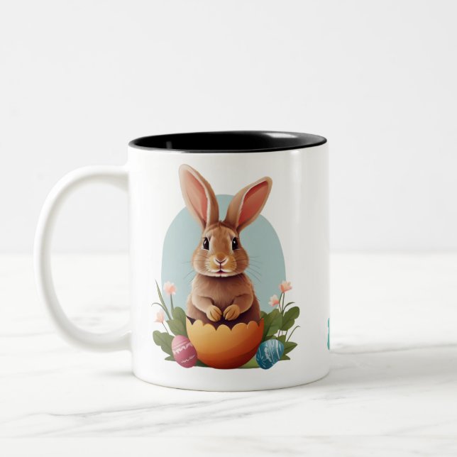 Taza Bicolor Conejo de Pascua (Izquierda)