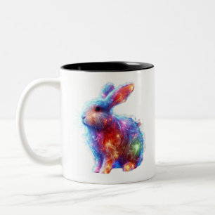 Taza Bicolor Conejo de prisma brillante - Animal de luz neonata