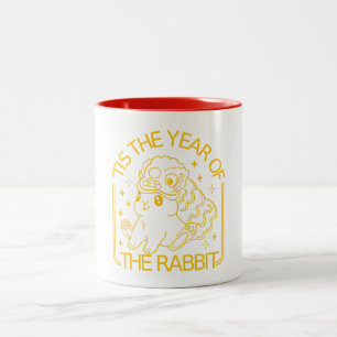 Taza Bicolor Conejo del Zodiaco Chino