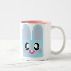 TAZA BICOLOR CONEJO KAWAII BUNNY CONEJITO DE PASCUA DULCE