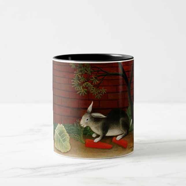 Taza Bicolor Conejo Pequeño (Animal Mascota) (Henri Rousseau) (Centro)