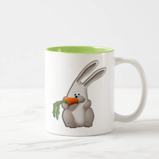Taza Bicolor Conejo que come una zanahoria (Derecha)