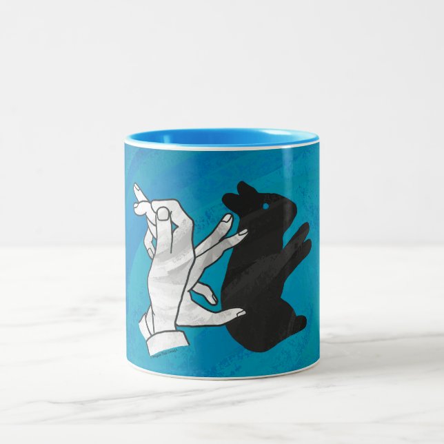Taza Bicolor Conejo Sombra En Azul (Centro)