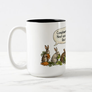 Taza Bicolor Conejos divertidos y sarcásticos vs cita de jardin