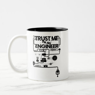 Taza Bicolor Confía en mí. Soy ingeniero