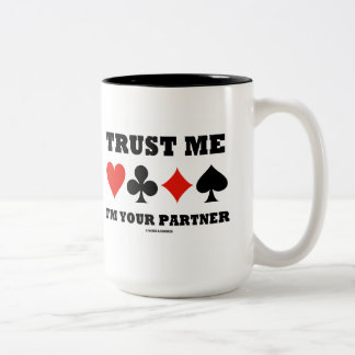 Taza Bicolor Confíe en que yo es su socio (juegos de la tarjeta