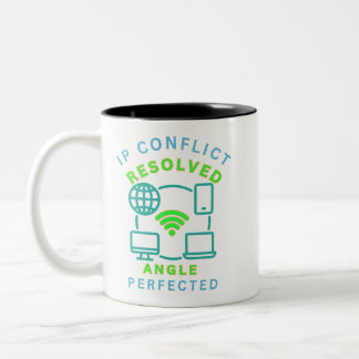Taza Bicolor Conflicto de IP reservado. Ángulo perfeccionado