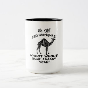 Taza Bicolor Conjetura del camello del día de chepa del vintag