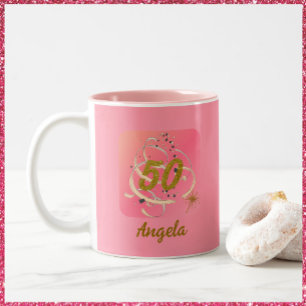 Taza Bicolor Conmemoración de cumpleaños de 50 años de la paz f