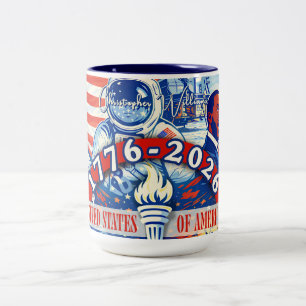 Taza Bicolor Conmemorativo 1776-2026 EE. UU. Personalizado