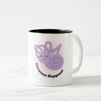 Taza Bicolor Connie Cochlea "¡El Cerumen Ocurre!"Café Mug