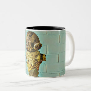 Taza Bicolor Cono de helado de chocolate