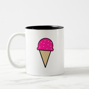 Taza Bicolor Cono de helado de las rosas fuertes