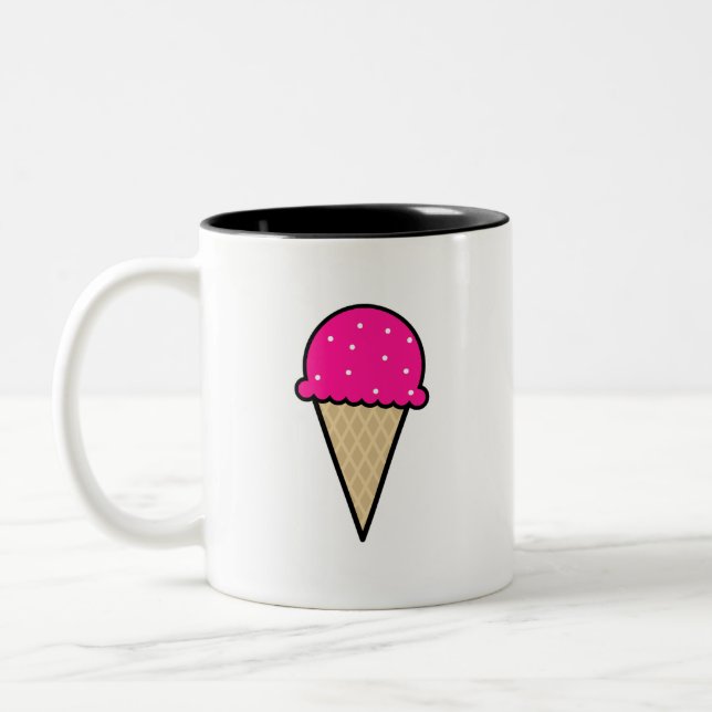 Taza Bicolor Cono de helado de las rosas fuertes (Izquierda)