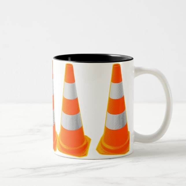 Taza Bicolor Cono de tráfico con franjas grises (Derecha)