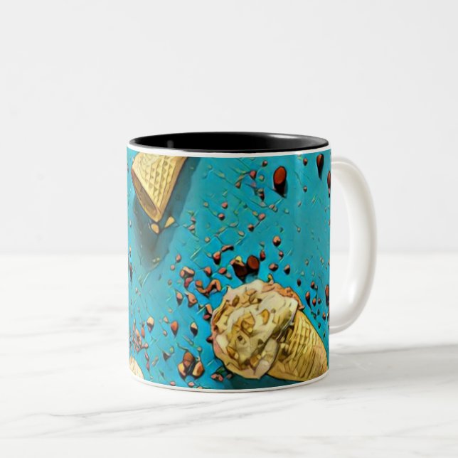 Taza Bicolor Conos de gofre de helado (Anverso derecho)