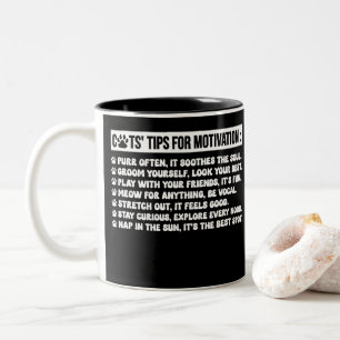 Taza Bicolor consejos de gatos para motivaciones gatos divertid