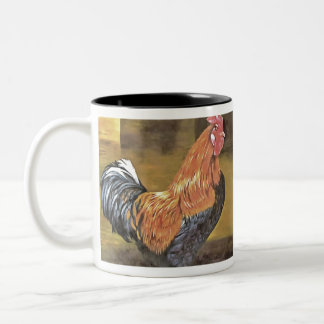 Taza Bicolor Conservación del arte de gallos de corral de pollo