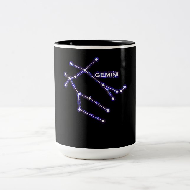 Taza Bicolor Constelación astronómica - Astrología Zodiac Gemin (Centro)