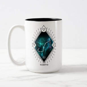 Taza Bicolor Constelación del escorpión y símbolo del zodiac