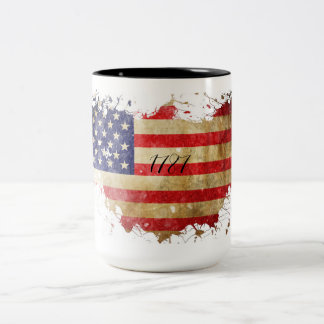 Taza Bicolor Constitución de Estados Unidos 1787 Bandera estado