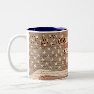 Taza Bicolor Constitución y bandera estadounidense Patriótico